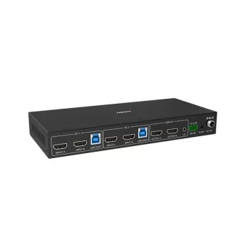 Comutador KVM Lindy 2 portas Dual Head HDMI 4K60, USB 3.0, 4096 x 2160 píxeis, 4K Ultra HD, preto
