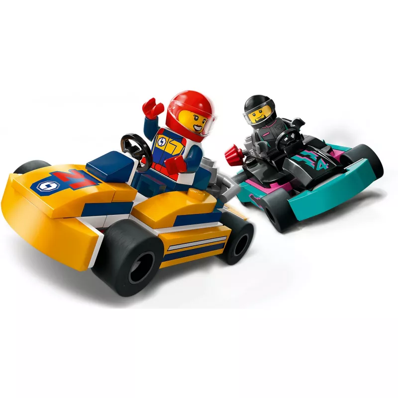 Brinquedo de construção LEGO 60400 City Karts com pilotos – conjunto de brincar com minifiguras e veículos