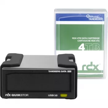 Kit de unidade externa RDX Tandberg Data O-T com 4 TB HDD, USB 3.2 Gen 1, preto, sustentável 260 MB/s