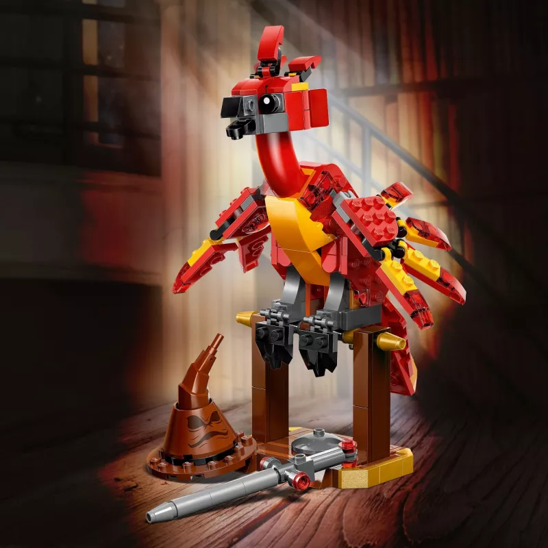 LEGO Fawkes construível – modelo Fénix de Dumbledore 76448, 299 peças, 160 mm de altura, idade 8+