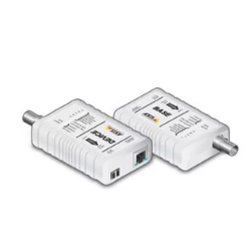 AXIS T8640 adaptador Ethernet Over Coax PoE+ - conversor de suporte - Ethernet, Fast Ethernet - 10Base-T, 100Base-TX - RJ-45 / BNC (pack de 2) - para AXIS P1346, P1346-E, P5534, P5534-