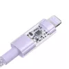 Cabo de carregamento rápido USB-C para Lightning Baseus Gem 1 m 20 W violeta, revestimento em nylon, Lightning de 7 pinos