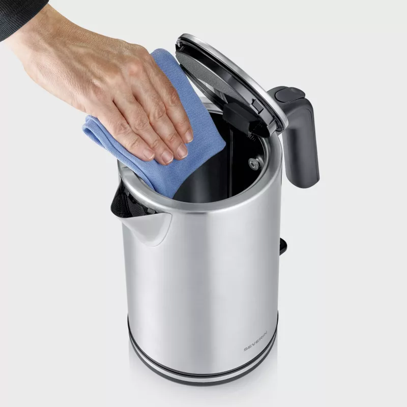 Chaleira elétrica SEVERIN WK 3449 — 1,7 l, 2400 W, aço inoxidável/plástico, preto-prateado
