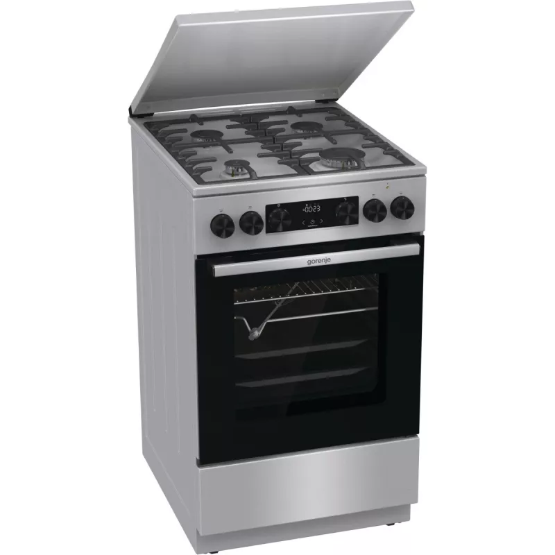Gorenje GKS5C71XF fogão independente com forno prateado