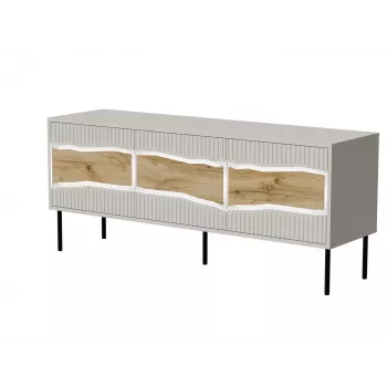 Móvel de TV Cama INSERTO 3D 143.5x40x61.5 cashmere + LED