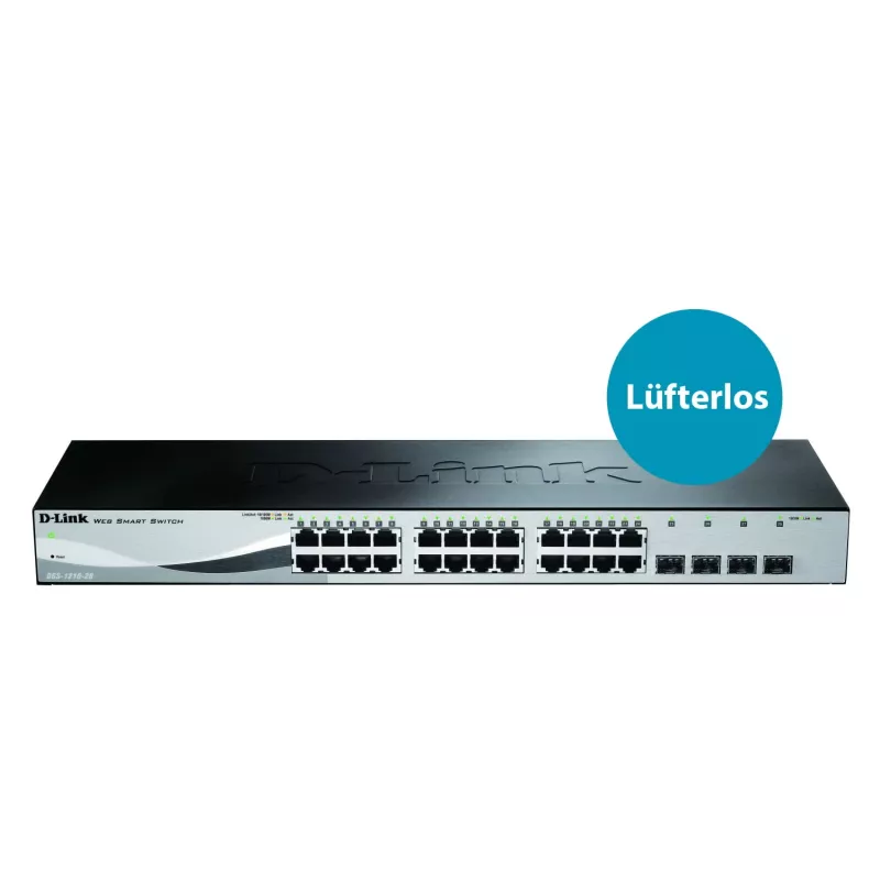 D-Link DGS-1210-28 gerido L2/L2+ 1U preto