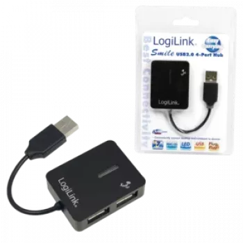 Hub USB LOGILINK UA0139 – 4 portas USB 2.0, 480 Mbit/s, preto