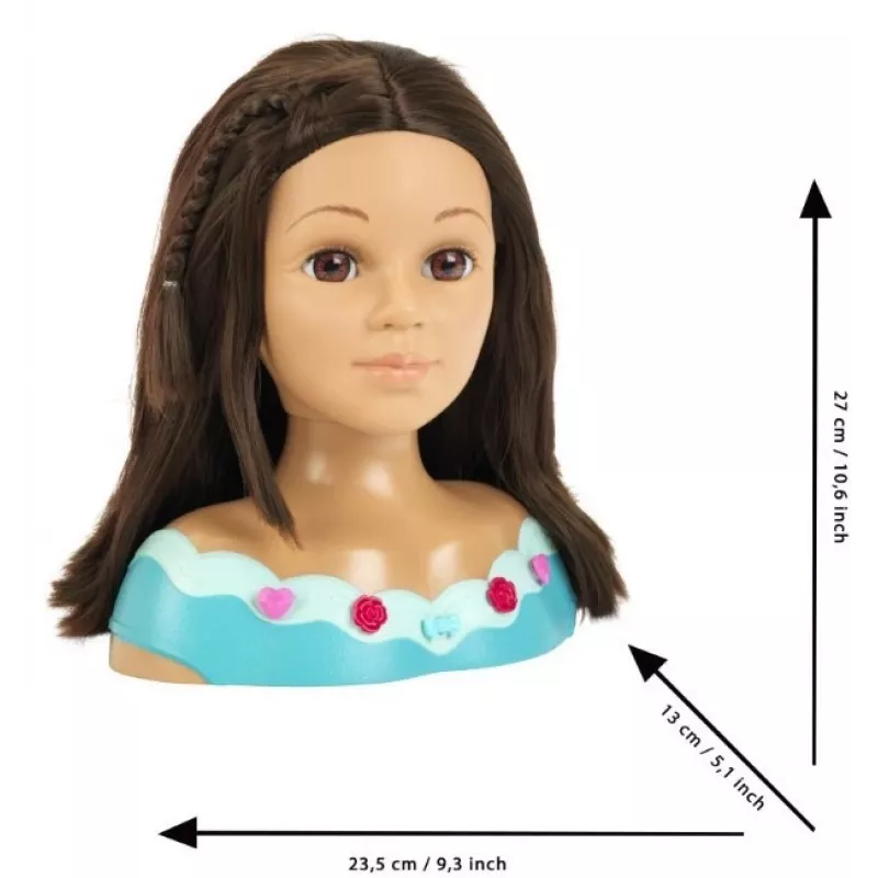 Cabeça de styling KLEIN Mia 5201 com cabelo realista e acessórios para praticar penteados