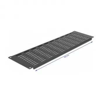 Tampa cega ventilada DeLOCK 66681 tampa horizontal para armário de rede 19 polegadas 3U preto