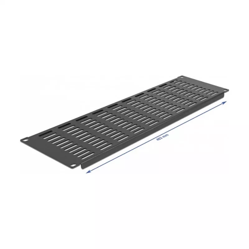 Tampa cega ventilada DeLOCK 66681 tampa horizontal para armário de rede 19 polegadas 3U preto