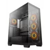 Caixa de PC DeepCool CG580 4F Midi Tower — ATX/ITX/MicroATX, vidro temperado, ventoinhas 3×120mm+1×120mm, 2×3,5 polegadas & 2×2,5 polegadas, USB-A×2 USB-C×1, preto