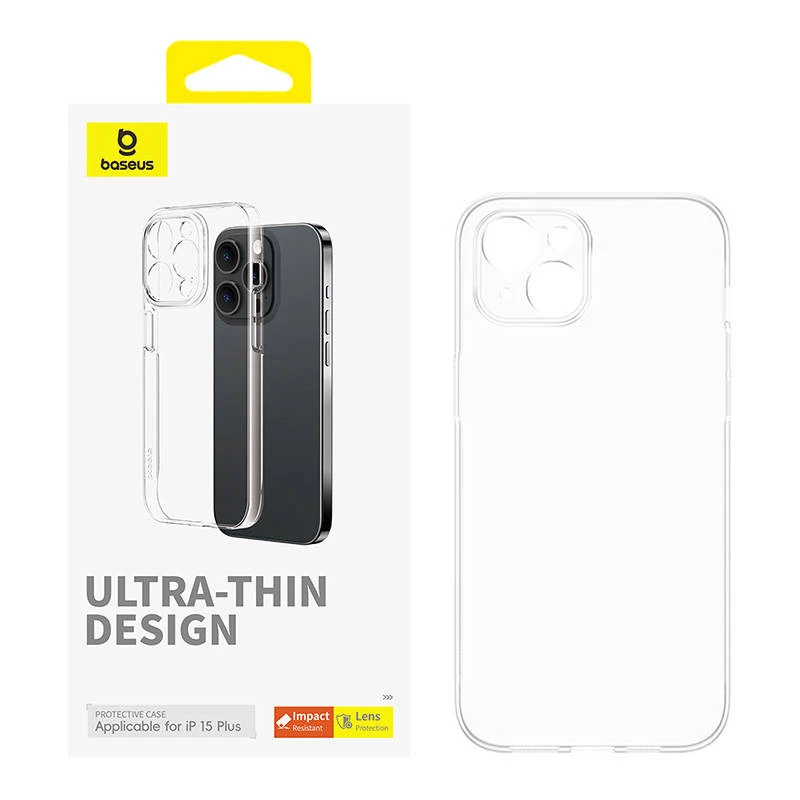 Capa para telemóvel Baseus OS‑Lucent Series para iPhone 15 Plus, transparente, fina