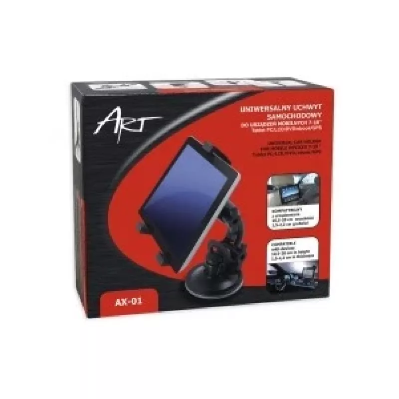 Art RAMART AX-01 suporte universal de automóvel para tablets de 7-10 polegadas, preto