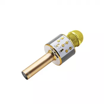 Microfone MANTA MIC10-G dourado cardioide portátil — condensador cardioide, design de mão