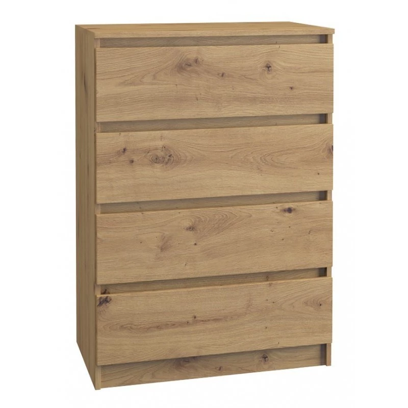 Cómoda top e shop M4 ARTISAN – 4 gavetas, carvalho, 700×400×970 mm, aglomerado