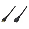 Cabo de extensão HDMI High Speed - HDMI com Ethernet Digitus ASSMANN - HDMI (F) para HDMI (M) - 5 m - isolamento triplo - preto (AK-330201-050-S)