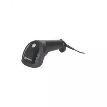 Leitor de códigos de barras manual Manhattan Linear CCD, USB, profundidade de leitura 500 mm, classificação IP54, comprimento do cabo 1,5 m, luz ambiente máx. 100.000 lux (luz solar), preto, três anos de garantia
