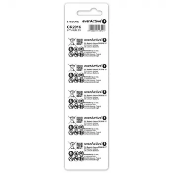 Pilhas de lítio Mini CR2016 Blister 5 unid. - Pilha - CR2016 (CR20165BL) - Everactive