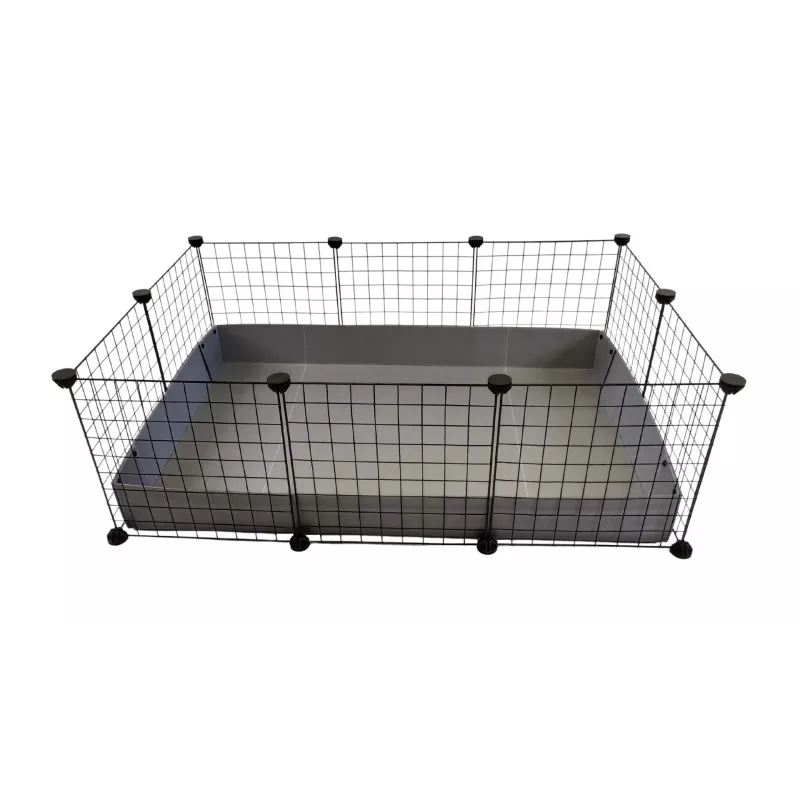 Gaiola modular C&C 3x2 110x75 cm porquinhos-da-índia, ouriços, cinzento-prateado