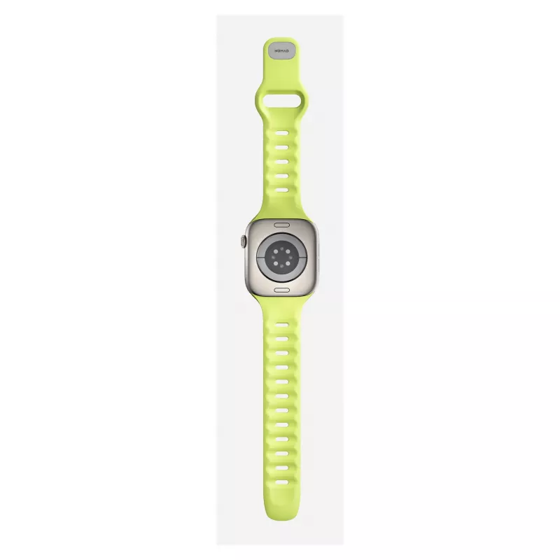Pulseira Nomad Tempo Band verde-clara de borracha, 18 mm de largura, pulso 135–175 mm