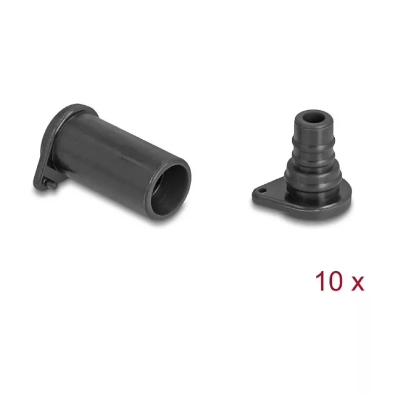 DeLOCK 60671 tampa antipoeira para conector 10 unid. DL4 silicone preto 14x29x14 mm