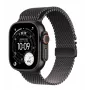 Smartwatch Apple Watch Ultra 3 GPS + Cellular 49mm caixa de titânio preta com bracelete Milanese Loop de titânio preta Medium