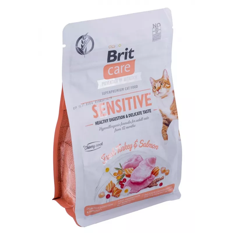 BRIT Care Grain-Free Sensitive peru e salmão - alimento seco para gatos - 400 g