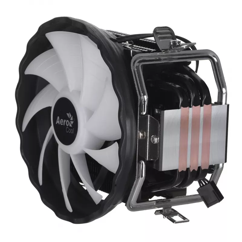 Arrefecedor de CPU AEROCOOL PGS Rave 4 FRGB ventoinha de 120 mm, 4 heatpipes, ARGB, 120 × 25 mm, 1800 rpm, 12 V, 0,5 A