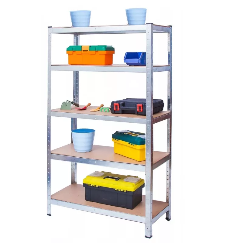 Estante de armazém GreenBlue GB378 metal galvanizado 5 prateleiras, aço galvanizado, 900×400 mm, máx. 75 kg por prateleira