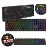 SAVIO STYX teclado mecânico gaming, switches Outemu Red, hot-swap, tamanho completo, disposição US, RGB, USB com fio, cabo de 1,5 m, preto
