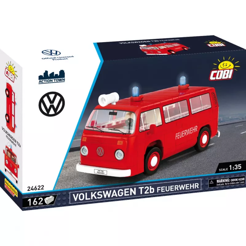 Brinquedo de construção Cobi Volkswagen T2b Bombeiros escala 1:35, vermelho