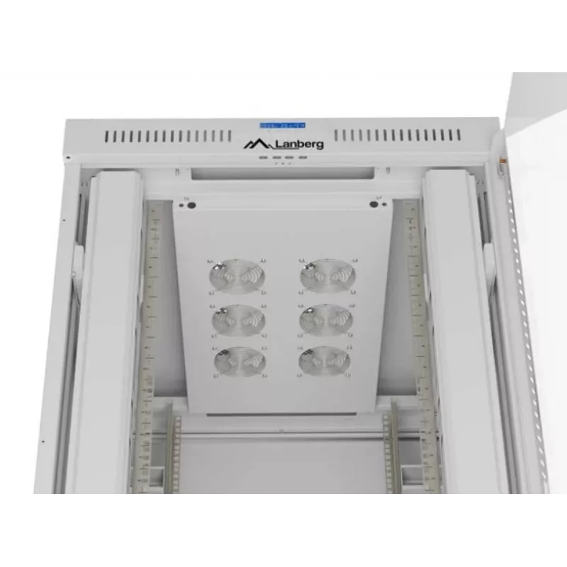 Armário rack LANBERG FF01-8047-12SL 47U 800x1000 mm cinzento com portas frontal e traseira de vidro e espaço para painel LCD
