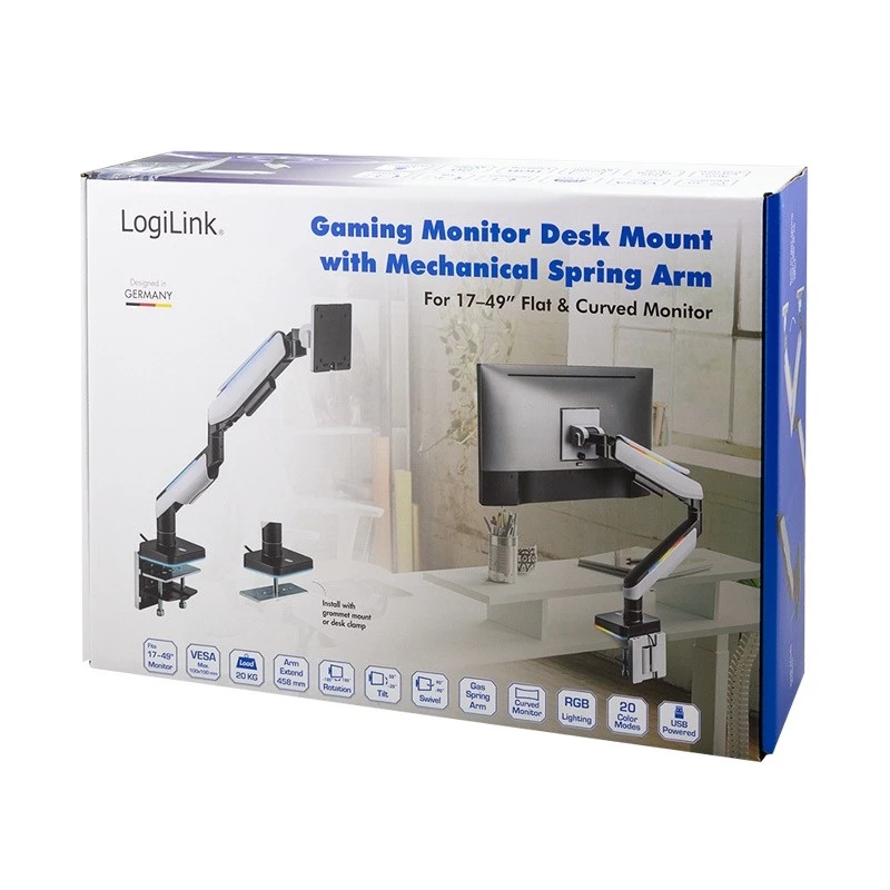 Suporte para monitor, 17-49 polegadas gaming, mola a gás