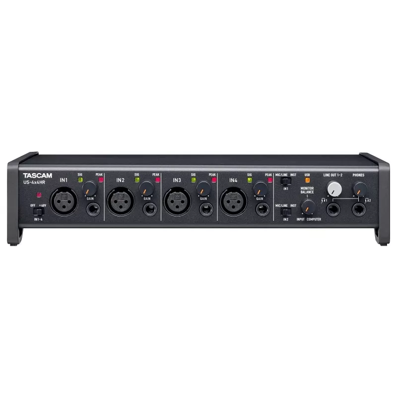 Tascam US-4x4HR interface de áudio/MIDI USB de alta resolução, 4 entradas / 4 saídas