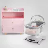 Berço / berço baloiço Lionelo Bella conjunto cinzento betão – cama de bebé com função de baloiço