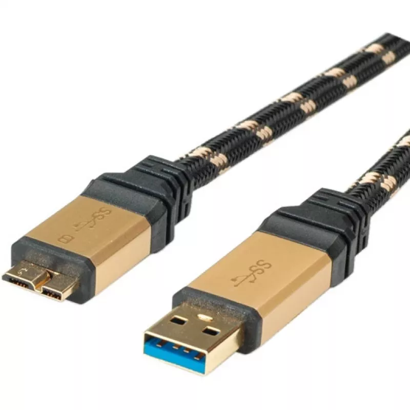 ROLINE Gold cabo USB 3.0, ficha USB A - ficha USB 3.0 Micro B 2,0m (11.02.8879)