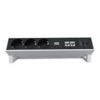 Régua de tomadas Bachmann DESK 2 0,2 m 3 tomadas AC preto branco