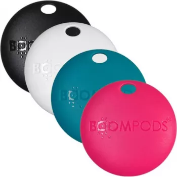 Localizador de objetos Boompods Boomtag preto azul rosa branco CR2032