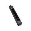 Régua de tomadas Eaton Protection Strip 6 DIN com proteção contra sobretensão (6 tomadas Schuko, com interruptor) - preto (PS6D)