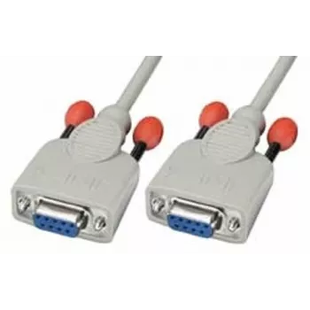 Cabo null modem Lindy 3m cabo série branco 9 pinos D-Sub