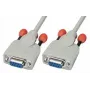 Cabo null modem Lindy 3m cabo série branco 9 pinos D-Sub