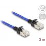 Cabo de rede DeLOCK RJ45 fino 3m Cat6A U/FTP azul