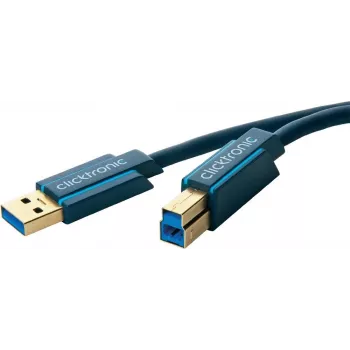 Cabo USB ClickTronic 3m USB3.0 A - B m/m USB A USB B azul (70093)