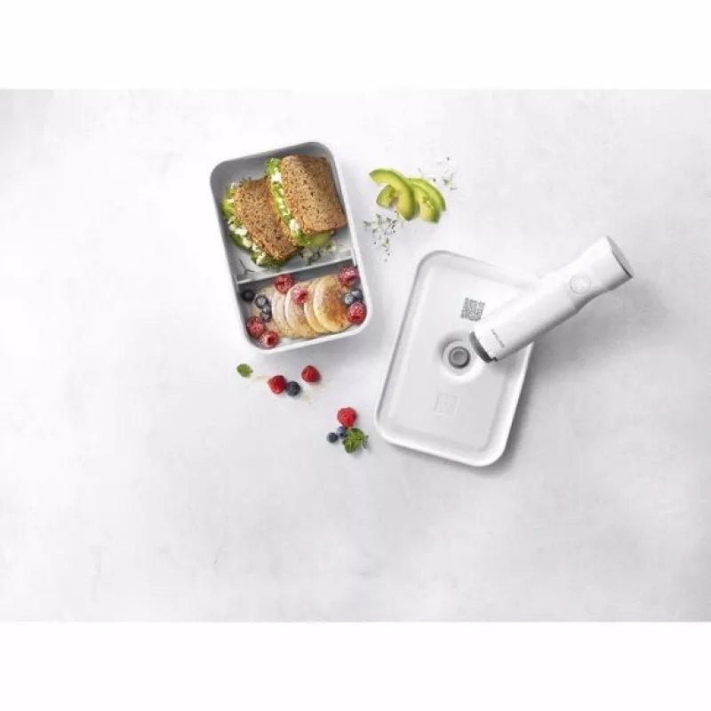 Recipiente para almoço ZWILLING FRESH & SAVE 1 l, plástico com vedação de silicone, cinzento/branco