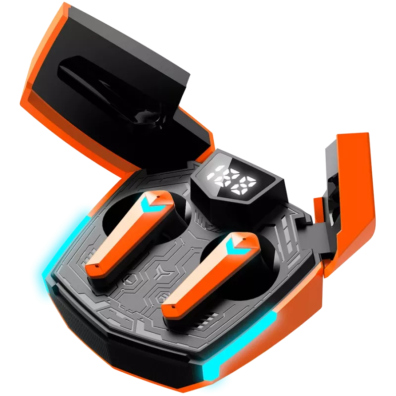 Auscultadores Canyon GTWS-2 sem fios Ear-Hook Gaming USB Type-C com dock de carregamento Laranja (CND-GTWS2O)