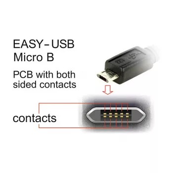 Cabo USB DeLOCK 83847 USB 2.0 0,5 m USB A Micro-USB B preto
