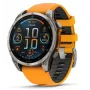 Garmin fenix 8 AMOLED Sapphire 51 mm relógio inteligente GPS, ecrã tátil de 3,56 cm (1,4") 454 x 454, Wi-Fi, bracelete de silicone Spark Orange/Graphite, titânio