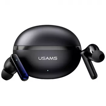Auscultadores Bluetooth Usams TWS E02 ANC+ENC preto