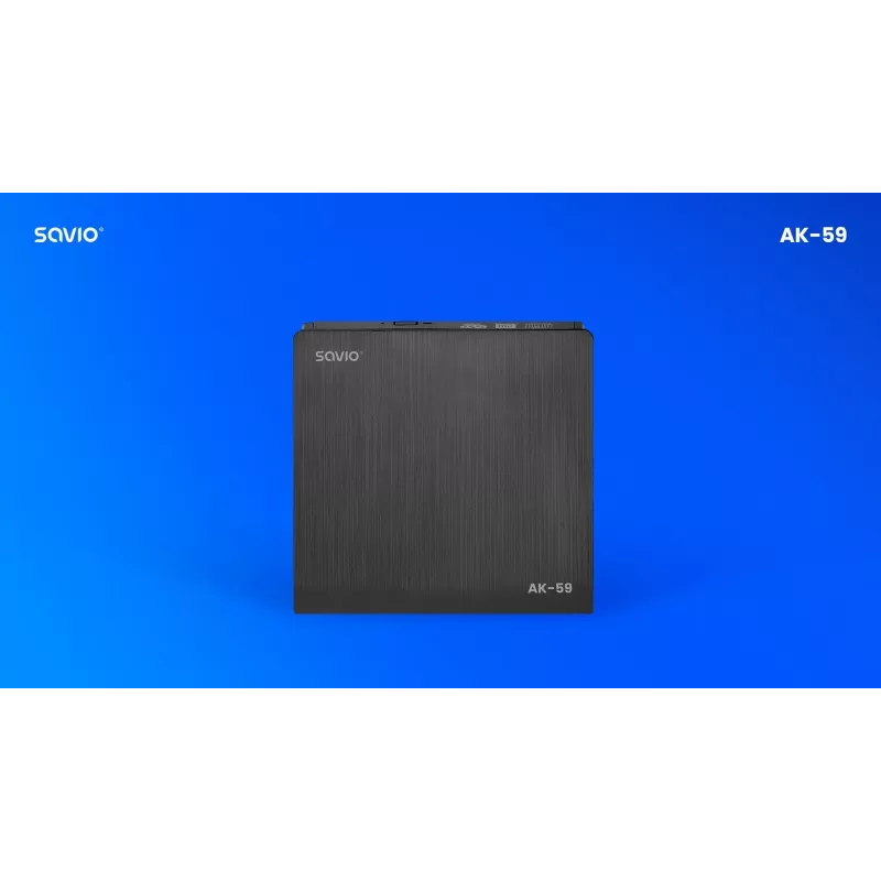 SAVIO AK-59 Gravador externo fino de CD/DVD R/RW - USB-C/USB-A, preto