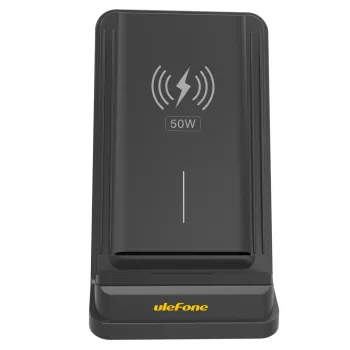 Carregador de smartphone de interior UleFone WCS01 – 50 W USB Type-C, carregamento rápido sem fios, preto
